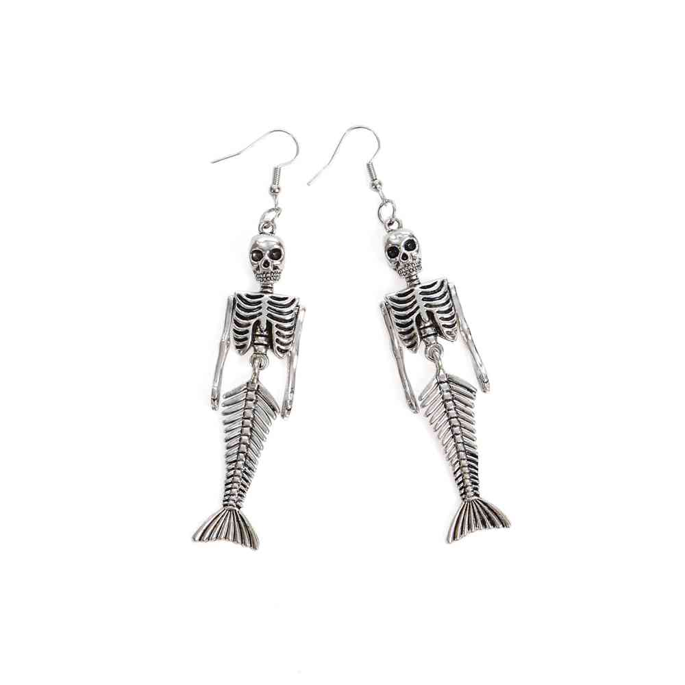 Banned - Calypso Mermaid Skeleton Oorbellen - Zilverkleurig